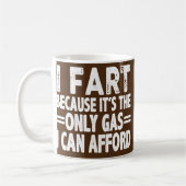 メンズガス価格ミームおもしろいプンユーモア冗談皮肉 コーヒーマグカップ (左)