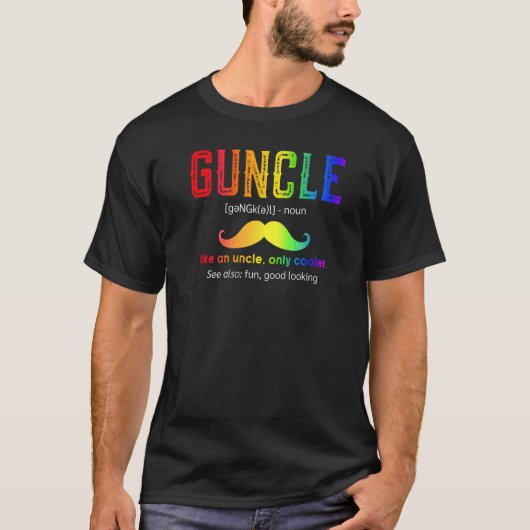 メンズガンクル定義レインボーフラッグLgbtqプライドCo Tシャツ (正面)