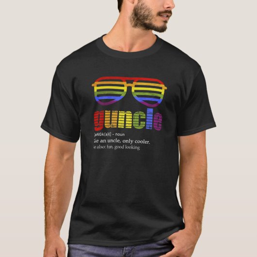 メンズガンクル定義レインボープライドカラー – G用 Tシャツ (正面)