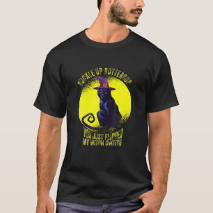 メンズキャットバックルアップバターカップちょうどあなたが私のwをフリップ tシャツ
