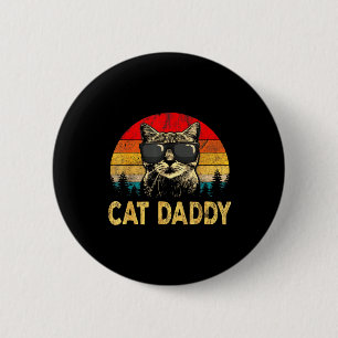 メンズキャットパパおもしろい猫好きギフトキャットパパ 缶バッジ