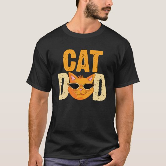 メンズキャットパパ動物 Tシャツ (正面)