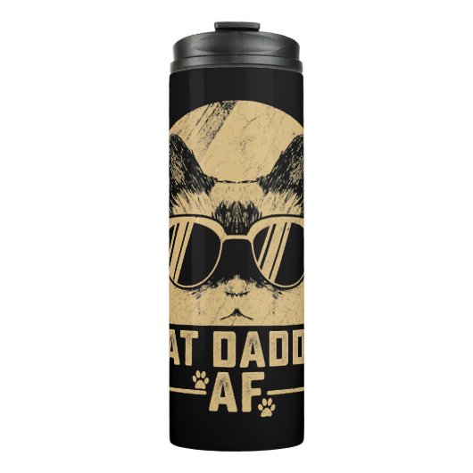 メンズキャットパパAFヴィンテージキャットパパヘッドおもしろい タンブラー (正面)