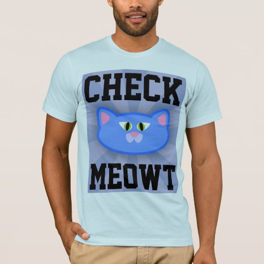 メンズキャットTシャツをチェック Tシャツ (正面)