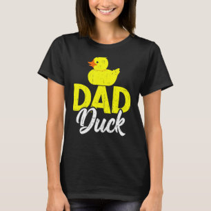 メンズキュートアクリングダッキー(アヒルちゃん)パパダックファーザーズデイ Tシャツ