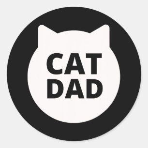 メンズキュート猫パパファーザーズデイ子猫パパ子猫 ラウンドシール