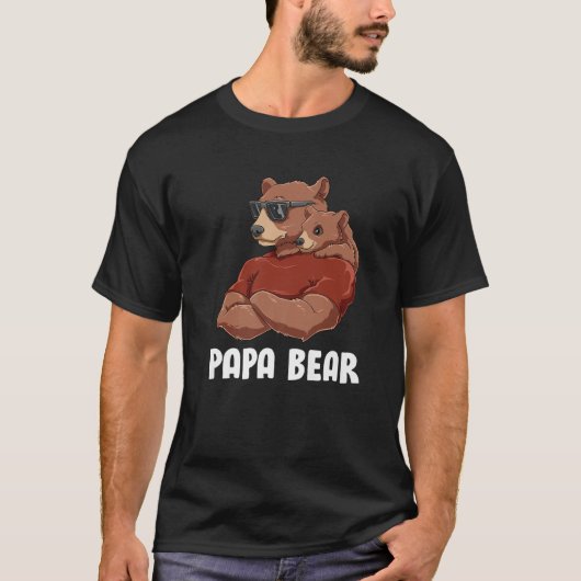 メンズキュートPapa Bear – 父親の子供の娘Pap Tシャツ (正面)