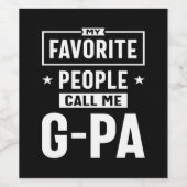 メンズギフトお気に入りの私の人々は私をG-Paと呼ぶ ワインラベル (シングルラベル)