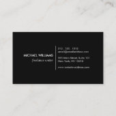 メンズクラシックの弓タイのロゴ – 白と黒 名刺 (裏面)