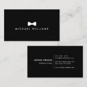 メンズクラシックの弓タイのロゴ – 白と黒 名刺 (正面/裏面)