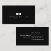 メンズクラシックの弓タイのロゴ – 白と黒 名刺 (正面/裏面)