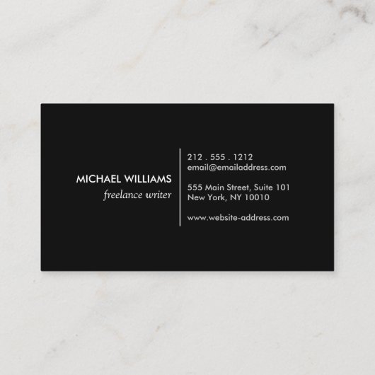 メンズクラシックの弓タイのロゴ – 白と黒 名刺 (裏面)