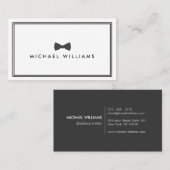 メンズクラシックの弓タイのロゴ – 白黒 名刺 (正面/裏面)