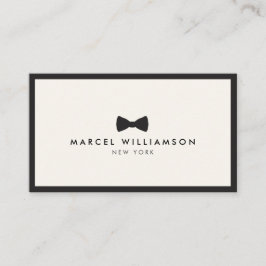 メンズクラシックアイボリーボウタイロゴブラック 名刺