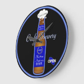 メンズクラフトビールボトル時計看板 ラージ壁時計 (傾斜)