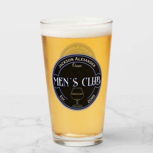 メンズクラブマンケーブ飲み物用品ピントビール タンブラーグラス (ドリンク正面)