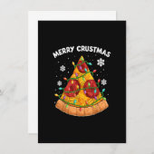 メンズクリスマスピザTシャツ クリスマスツリー 招待状 (正面/裏面)