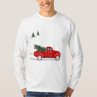 メンズクリスマスT、リトルレッドトラック Tシャツ