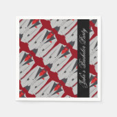 メンズグパーソナライズされたレースーツ&レッドタイナプキンス スタンダードカクテルナプキン (正面)