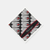 メンズグパーソナライズされたレースーツ&レッドタイ スタンダードカクテルナプキン (角)