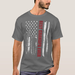 メンズグランドパと孫娘アメリカ国旗の祖父 Tシャツ