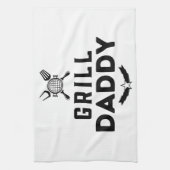 メンズグリルパパBBQと喫煙お父さんの日 キッチンタオル (縦)