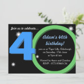 メンズグリーン/青/第30回誕生日パーティー 招待状 (スタンド正面)