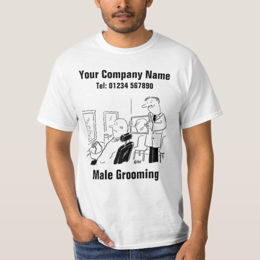 メンズグルーミング ビューティシャン または 理容師 Tシャツ (正面)