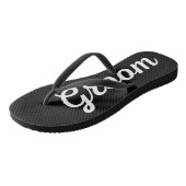 メンズグルームテーマ結婚の薄いストラップブラックソングス ビーチサンダル (アングル)