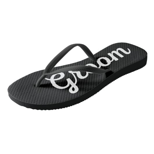 メンズグルームテーマ結婚の薄いストラップブラックソングス ビーチサンダル (アングル)