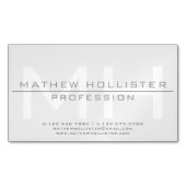 メンズグレイモノグラムの名刺マグネット マグネット名刺 (正面)