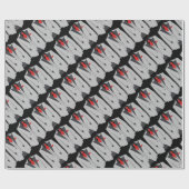 メンズグレーのスーツと赤のネクタイ ラッピングペーパー (フラット)