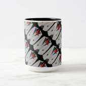 メンズグレースーツとレッドタイコーヒーマグ ツートーンマグカップ (中央)