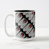 メンズグレースーツとレッドタイコーヒーマグ ツートーンマグカップ (左)