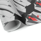 メンズグレースーツとレッドタイラッピング紙 ラッピングペーパー (ロールコーナー)