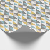 メンズグレー金ゴールドブルーモダンミッドセンチュリー ラッピングペーパー (角)