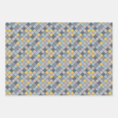 メンズグレー金ゴールドブルーラップPapのセット ラッピングペーパーシート (正面3)