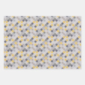 メンズグレー金ゴールドブルーラップPapのセット ラッピングペーパーシート (正面2)