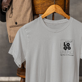 メンズグレーTシャツWiThカスタムブラックビジネスロゴ Tシャツ