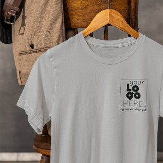 メンズグレーTシャツWiThカスタムブラックビジネスロゴ Tシャツ