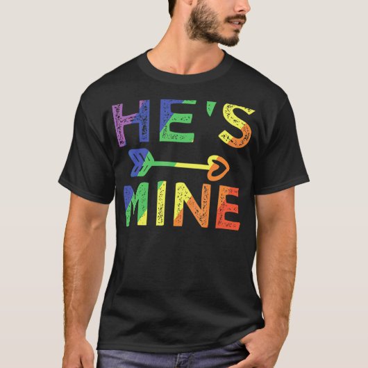 メンズゲイカップル彼の鉱山Lgbtのプライド Tシャツ (正面)
