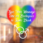 メンズゲイプライドデカールレインボーブラブウィンドウニッキング ウィンドウサイン (シート2)