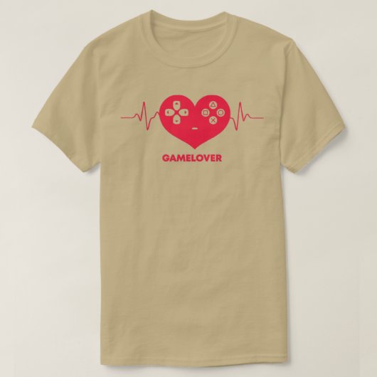 メンズゲーマーハートビートゲーム少年 Tシャツ (デザイン正面)