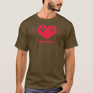 メンズゲーマーハートビートゲーム少年 Tシャツ