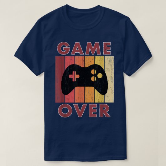 メンズゲームオーバーおもしろいヴィンテージグルーミングバチュラーパーティ Tシャツ (デザイン正面)