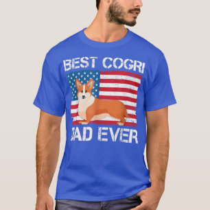 メンズコルギドッグパパエバーアメリカンフラッグドッグ恋人ギ Tシャツ