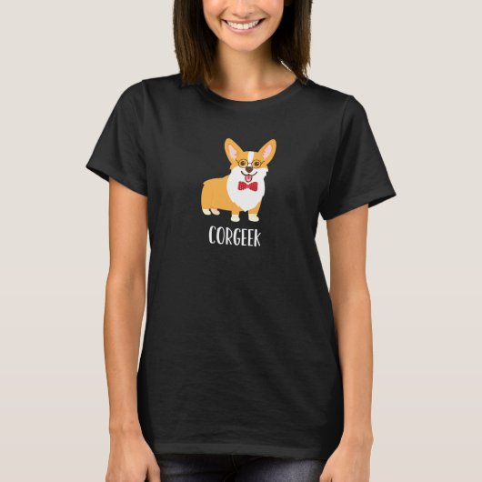 メンズコルギドッグメガネギークコルゲック Tシャツ (正面)