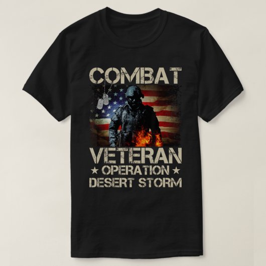 メンズコンバット退役軍人オペレーションデザートストームソルジャー Tシャツ (デザイン正面)
