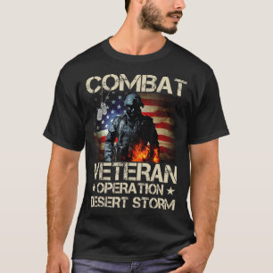 メンズコンバット退役軍人オペレーションデザートストームソルジャー Tシャツ