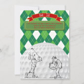 メンズゴルフおもしろい誕生日招待状-ヴィンテージ 招待状 (正面)